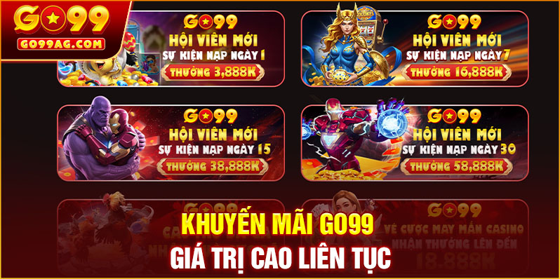 Khuyến mãi GO99 giá trị cao liên tục